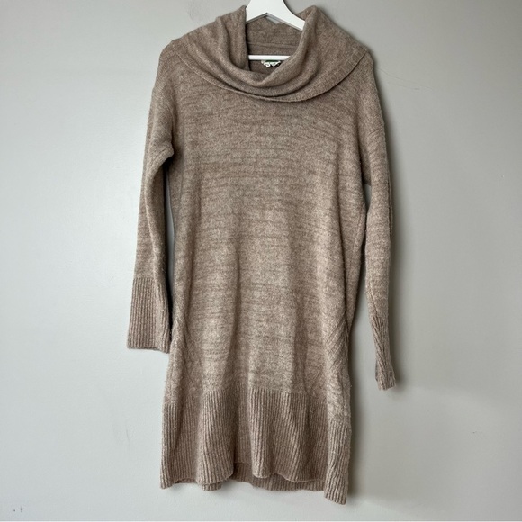 Anthropologie Cream Cowl Neck Long Sleeve Dress Medium - Picture 1 of 13